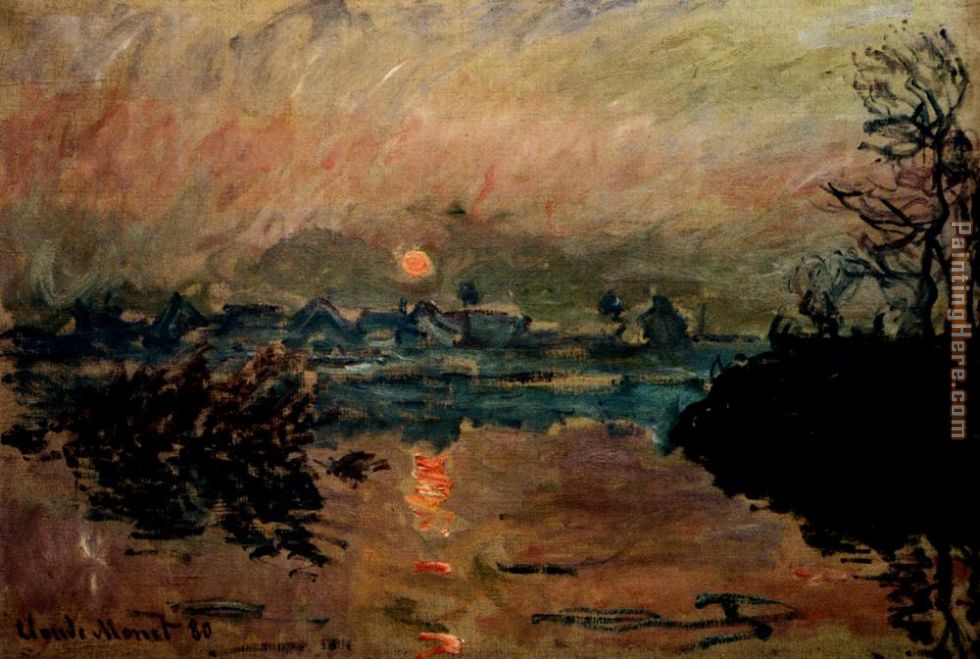 Sunset painting - Claude Monet Sunset art painting